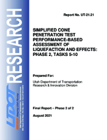 Simplified Cone Penetration Test PerformanceBased Assessment of Liquefaction and Effects Phase 2 Tasks 510