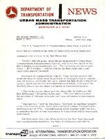 Department of Transportation News Urban Mass Transportation Administration UMTA 726