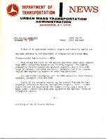 Department of Transportation News Urban Mass Transportation Administration UMTA 14074