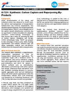 Synthesis Carbon Capture and Repurposing ByProducts Project Summary Report