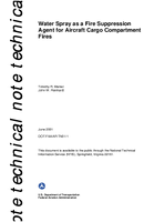 Water Spray as a Fire Suppression Agent for Aircraft Cargo Compartment Fires