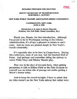 Deputy Secretary of Transportation Mortimer Downey Speeches June 1994