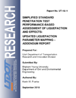 Simplified Standard Penetration Test PerformanceBased Assessment of Liquefaction and Effects Updated Liquefaction Parameter Mapping Addendum Report