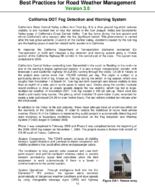 Best Practices for Road Weather Management Version 30 California DOT Fog Detection and Warning System