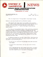 Department of Transportation News Urban Mass Transportation Administration DOT 17471