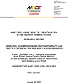 Research on Dimensionless Unit Hydrograph and Time of Concentration for Maryland Watersheds