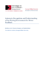 Automatic Recognition and Understanding of the Driving Environment for Driver Feedback