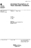 Statistical Representations of Track Geometry  Volume I Text