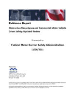 Evidence Report Obstructive Sleep Apnea and Commercial Motor Vehicle Driver Safety Updated Review 11302011