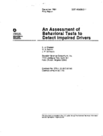 An Assessment of Behavioral Tests to Detect Impaired Drivers