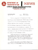 Department of Transportation News Urban Mass Transportation Administration UTMA 10574