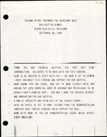 Talking Points Prepared for Secretary Dole Bob Griffin Dinner