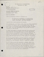 Letter from Secretary Alan Boyd to Hubert H Humphrey Proposing a New Bill for Airport Development