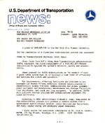 US Department of Transportation News Office of Public and Consumer Affairs UMTA 7862 DOT Awards 69 Million for NYC Transit Upgrading