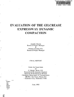 Evaluation of the Gilcrease Expressway Dynamic Compaction