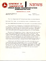 Department of Transportation News Urban Mass Transportation Administration DOTR16