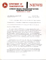 Department of Transportation News Urban Mass Transportation Administration UMTA 7506