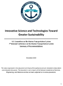 Innovative Science and Technologies Toward Greater Sustainability US Committee on the Marine Transportation System 7th Biennial Innovative Science and Technology Conference Summary of Recommendations
