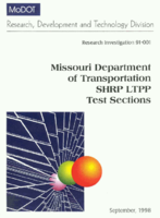 Missouri Department of Transportation SHRP LTPP Test Sections