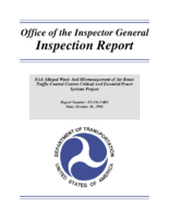 FAA Alleged Waste and Mismanagement of Air Route Traffic Control Centers Critical and Essential Power Systems Project
