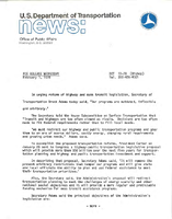 Department of Transportation News Releases February 1978