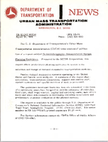 Department of Transportation News Urban Mass Transportation Administration UTMA 12674