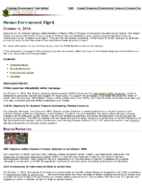 Human Environment Digest October 6 2016