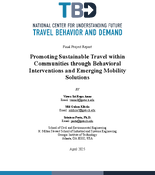 Promoting Sustainable Travel within Communities through Behavioral Interventions and Emerging Mobility Solutions