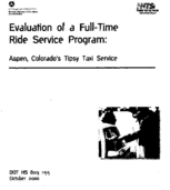 Evaluation of a FullTime Ride Service Program Aspen Colorados Tipsy Taxi Service