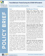 Travel Behavior Trends During the COVID19 Pandemic Policy Brief