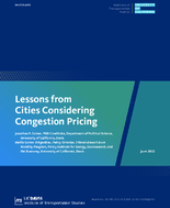 Lessons from Cities Considering Congestion Pricing