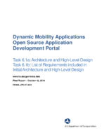 Dynamic mobility applications open source application development portal task 61a  architecture and highlevel design task 61b  list of requirements included in initial architecture and highlevel design