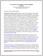 Air Quality and Transportation Conformity Highlights Fall 2013