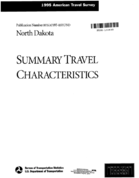 1995 American Travel Survey Summary Travel Characteristics North Dakota