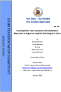 Development and Evaluation of Performance Measures To Augment Asphalt Mix Design in Idaho