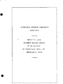 Interstate Commerce Commision Report of the Accident  Investigation Occuring on the SOUTHERN RAILWAY GRAYSVILLE TN