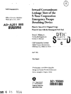 Inward Contaminant Leakage Tests of the Stron Corporation Emergency Escape Breathing Device