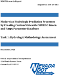Modernize Hydrologic Prediction Processes by Creating Custom Statewide SSURGO Green and Ampt Parameter Database Task 1 Hydrologic Methodology Assessment