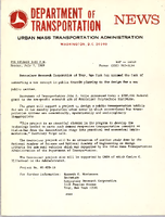 Department of Transportation News Urban Mass Transportation Administration DOT16069