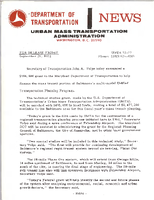 Department of Transportation News Urban Mass Transportation Administration UMTA 7277