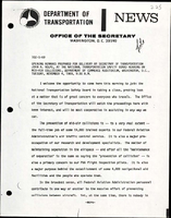 Opening Remarks Prepared for Delivery by Secretary of Transportation John A Volpe at the National Transportation Safety Board Hearing on MidAir Collisions