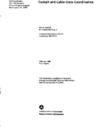 Cockpit and cabin crew coordination