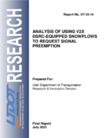Analysis of Using V2X DSRCEquipped Snowplows To Request Signal Preemption