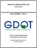 Improvement of the Georgia Statewide Travel Demand Model GSTDM  Phase 2