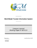 MultiModal Traveler Information System  Lessons Learned