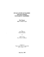 Evaluation of raised and recessed pavement markers  final report