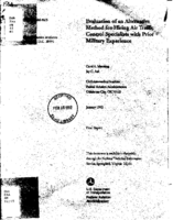 Evaluation of an Alternative Method for Hiring Air Traffic Control Specialists with Prior Military Experience