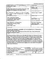 Traffic Pattern Assessment and Road User Delay Costs Resulting from Roadway Construction Options