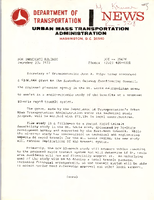 Department of Transportation News Urban Mass Transportation Administration DOT 25670
