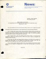 New Years Statement by Secretary of Transportation Elizabeth Hanford Dole December 31 1985